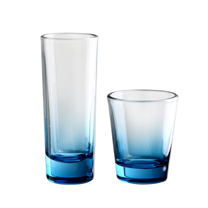 Set di tazze per bicchierini trasparenti da 1,5 once con bicchierino personalizzato a base pesante per bar, ristoranti, casa