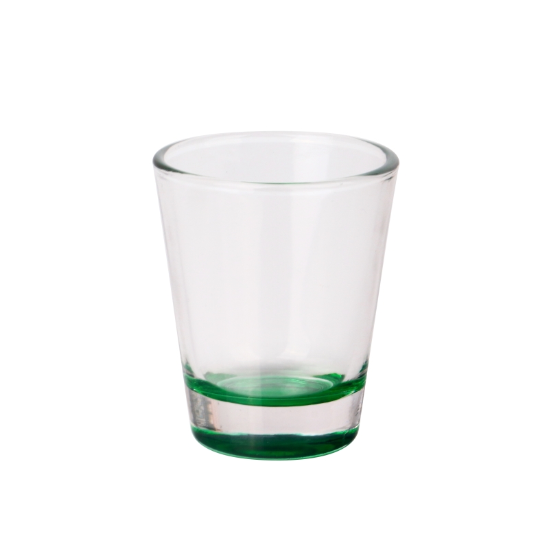 كأس زجاجي للمشروبات الكحولية ذو قاع سميك ثقيل سعة 2 أونصة، أكواب زجاجية شفافة تحمل شعارًا مخصصًا