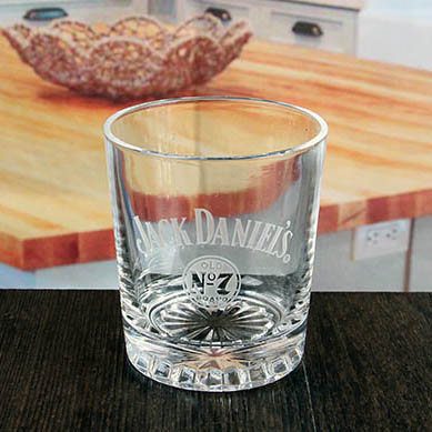 350 ml quality etched whiskey drinking glass set
