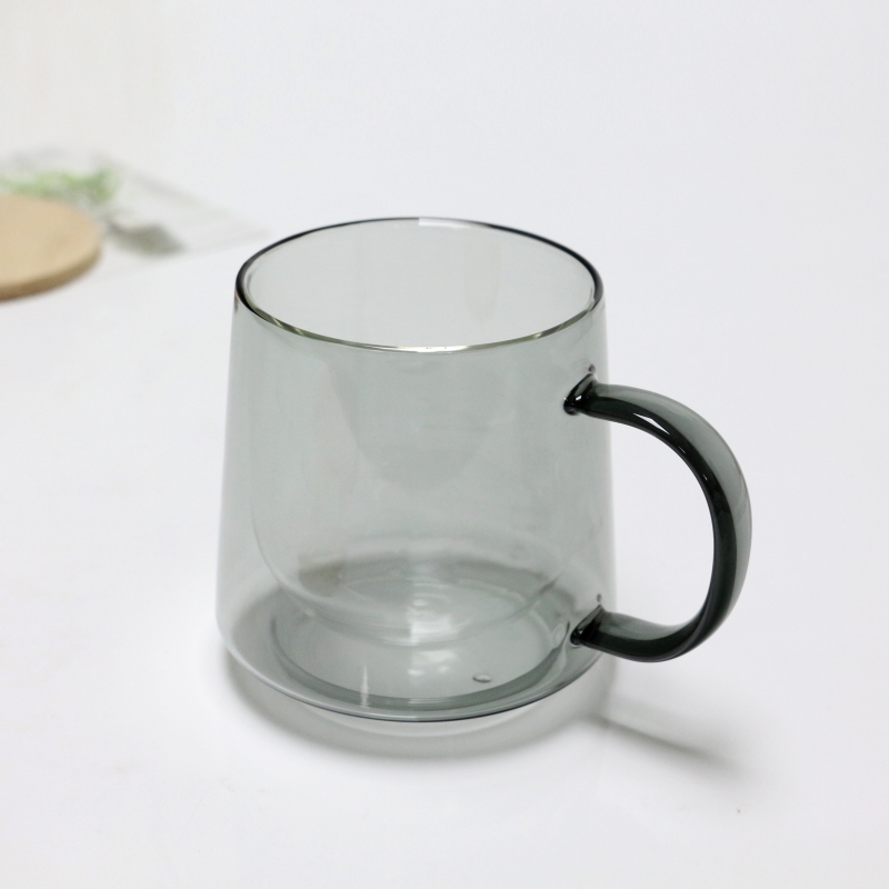 360ml Colorful Double Wall Glass Mug Coffee Cups Wholesale High Borosilicate 12oz Double Wall Glass Cup