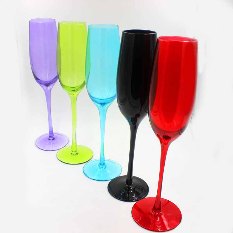 Blue champagne flutes customized champagne glasses manufacturer