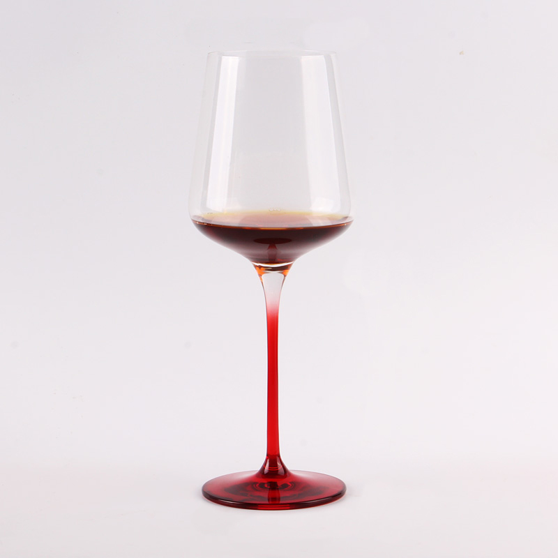 発売青赤灰色幹アクリル ワイングラス