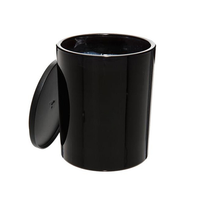 China zwarte candle jar fabrikant groothandel aangepaste mat zwart glazen kaars pot met deksel