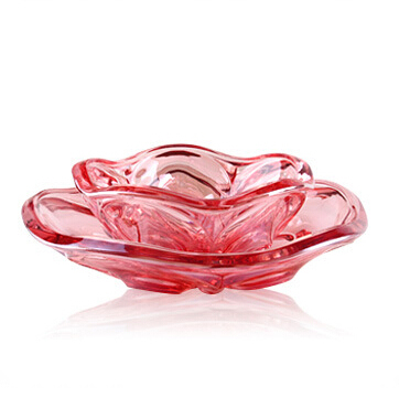 China Glass Platte Hersteller billige rote Glas Obstteller set Großhandel