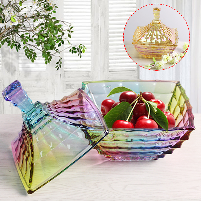 China high end glass candy bowl fashion creative candy cans wholesale