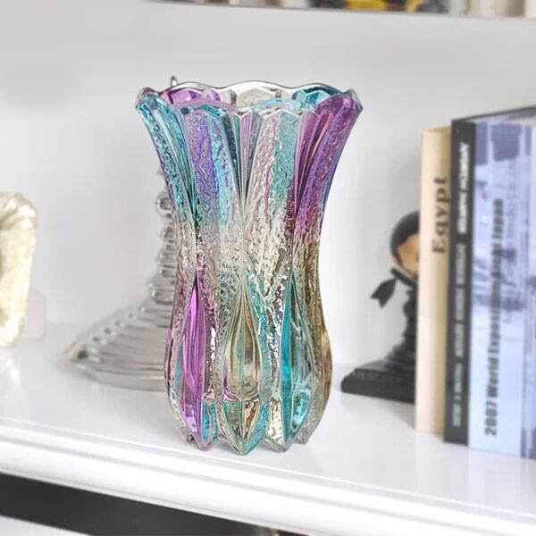 China vasos decorativos populares coloridos vasos de vidro, vasos de vidro para venda