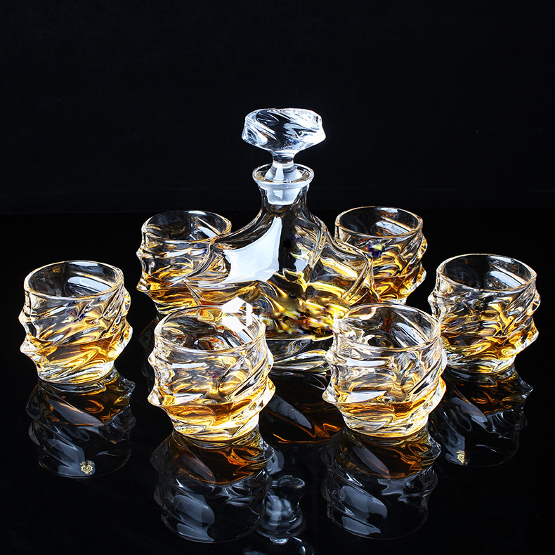 China establece vaso de whisky fábrica, vasos de whisky inusuales cristalería para el proveedor de whisky