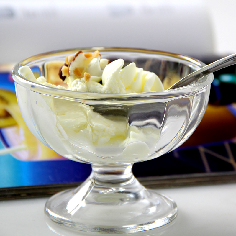 Clear glass ice cream bowls and crystal dessert bowl set wholesale