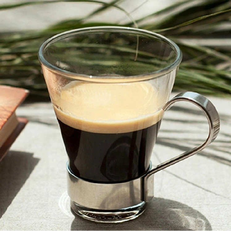 Coffee mug with handle,clear coffee mugs,small glass coffee cups supplier