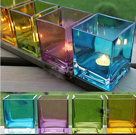 Цветные стеклянные подсвечники производитель, прозрачное стекло поставщик держатели обету свечи
