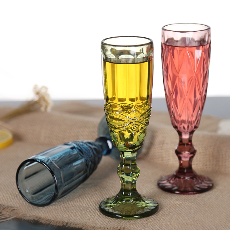 Coloured glass champagne flutes supplier unique toasting flutes old fashioned champagne glasses wholesale