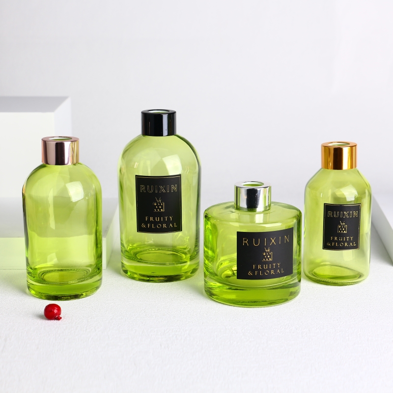 Frasco difusor com tampa China fábrica cor verde frasco de perfume 200ML frasco difusor de vidro personalizado de luxo