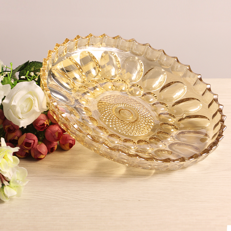 European style crystal colorful dry fruit tray wholesale