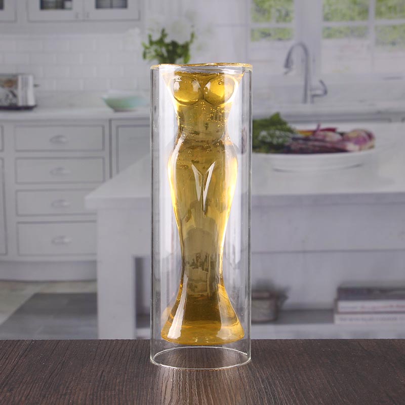 Factory direct wholesale 185ml sexy woman shaped double walled beer mug
