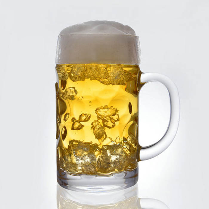 Taza de cristal fabricante de cerveza de 450 ml con proveedor vaso