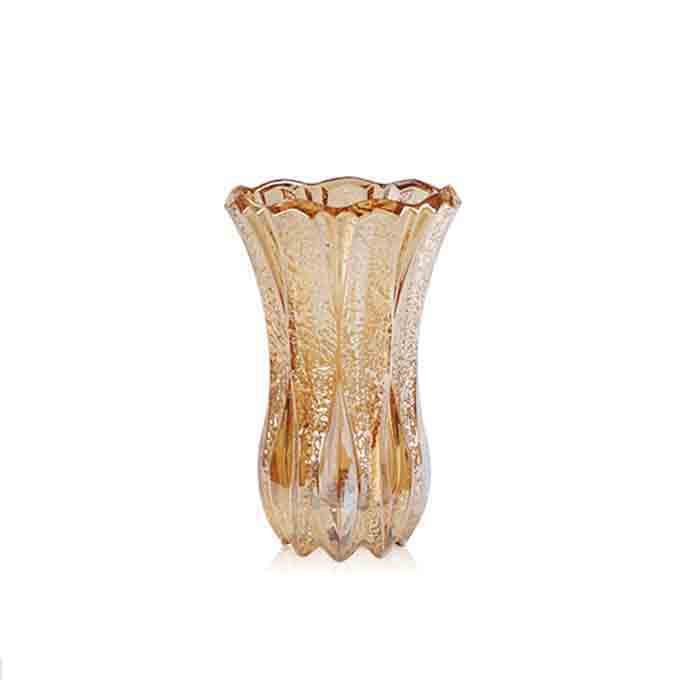Golden glass vases decorative flower vases wholesale