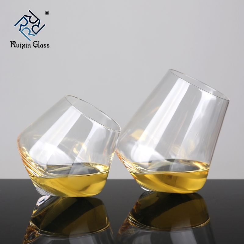 Hand Made Premium Lead Free Crystal Stemless Rolling Crystal Wine Glasses