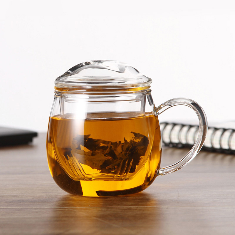Heat resistant clear tea cup with lids wholesale