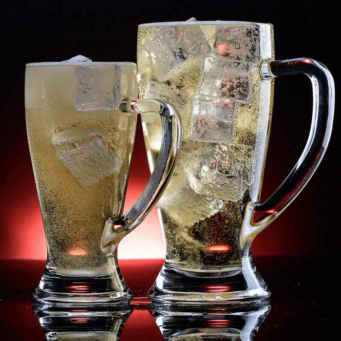 High capacity glass beer mug with handle supplier