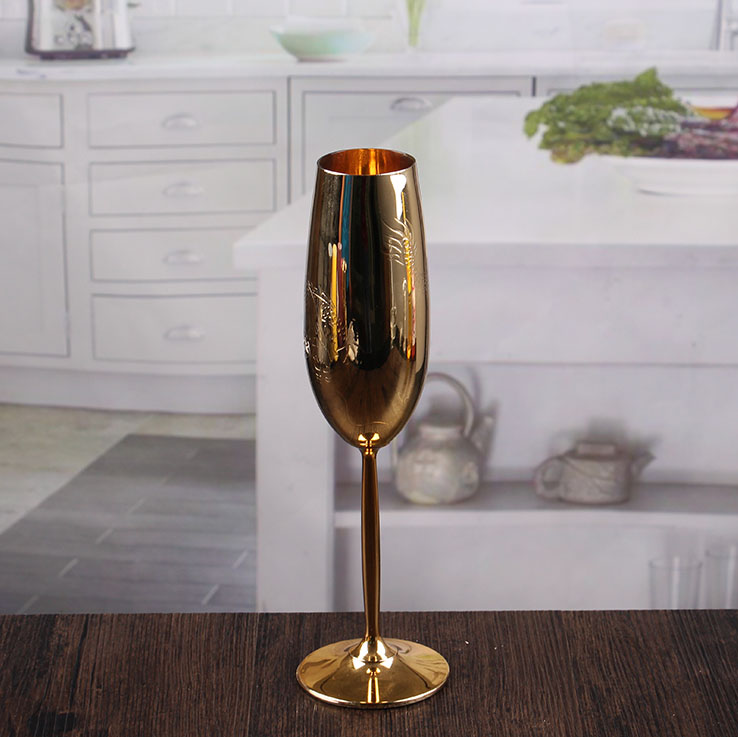 High quality champagne flutes with gold trim wholesale