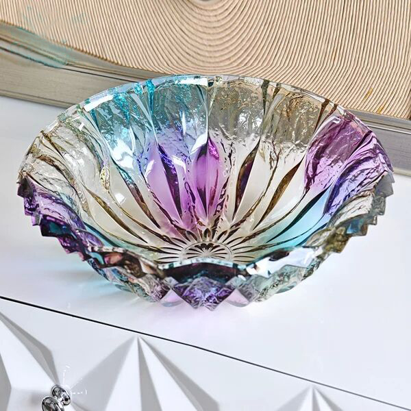 High quality glass fruit plate beautiful atmosphere glass bowl manufacturer
