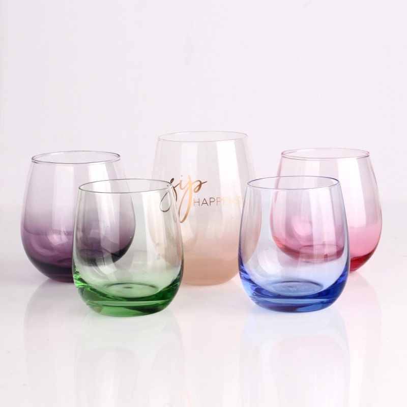 Высококачественная бессвинцовая дешевая стеклянная чашка с логотипом на 15 унций для вина