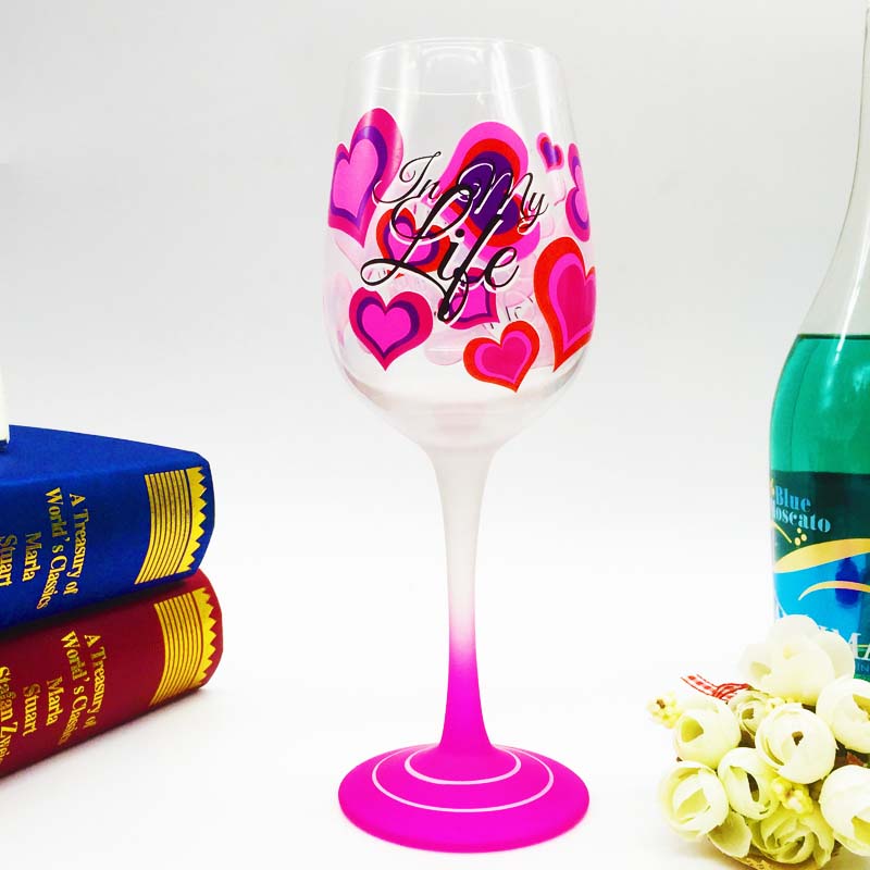 Holiday wine glasses cute painted wine glasses colored glass mugs supplier