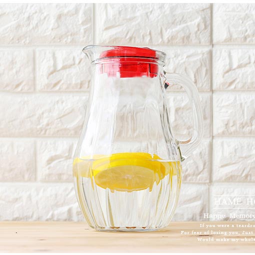 Lead free transparent glass cold water pot set wholesale