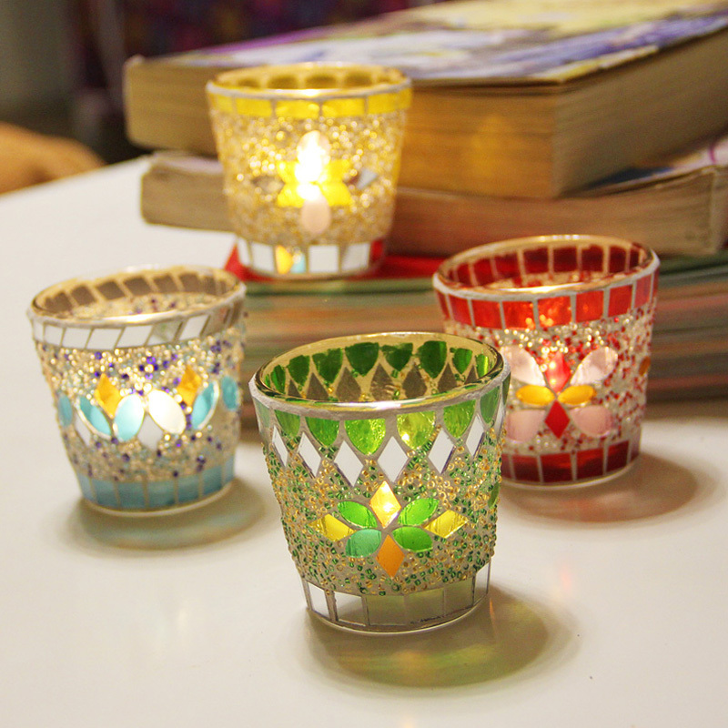 Mosaic votive glass candle holders manufacturer