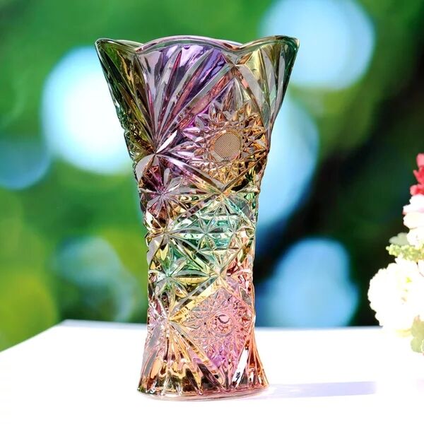 Novos vasos de vidro transparente, vasos de ouro, fornecedor vasos de vidro pequeno