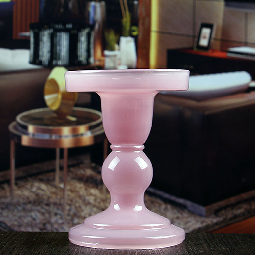 핑크 교체 캔들 홀더 12cm 높은 촛불 유리 홀더 도매