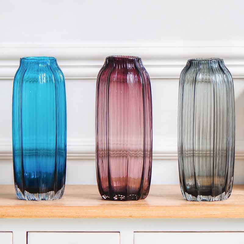 Red glass vase and cheap blue vases wholesale
