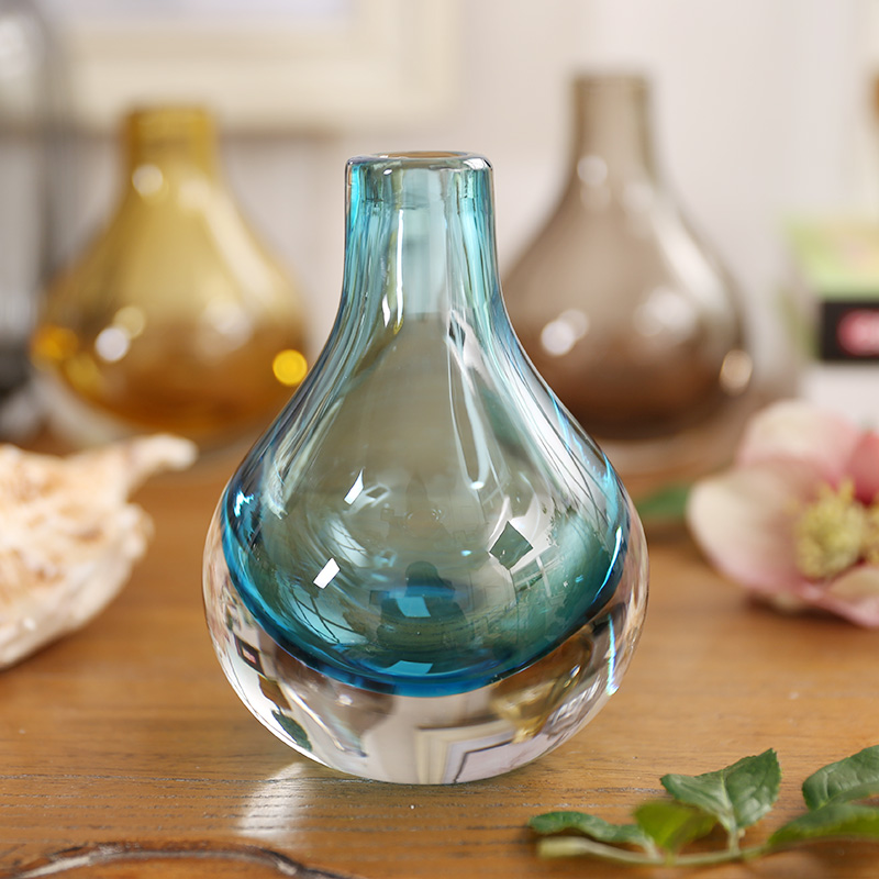 Redondos vasos de vidro vasos de vidro soprado fabricante, vaso de vidro grosso