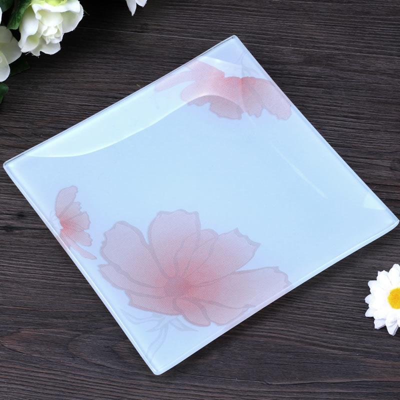 Shatterproof square white glass plate manufacturer