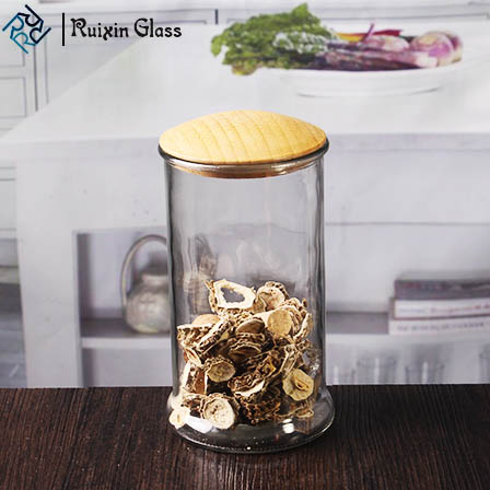 Shenzhen glass jar suppliers sealable glass containers bamboo lid glass jars for storage
