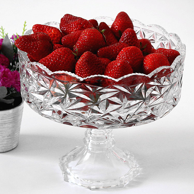 Tall glass fruit bowl china glass plate manufacturer
