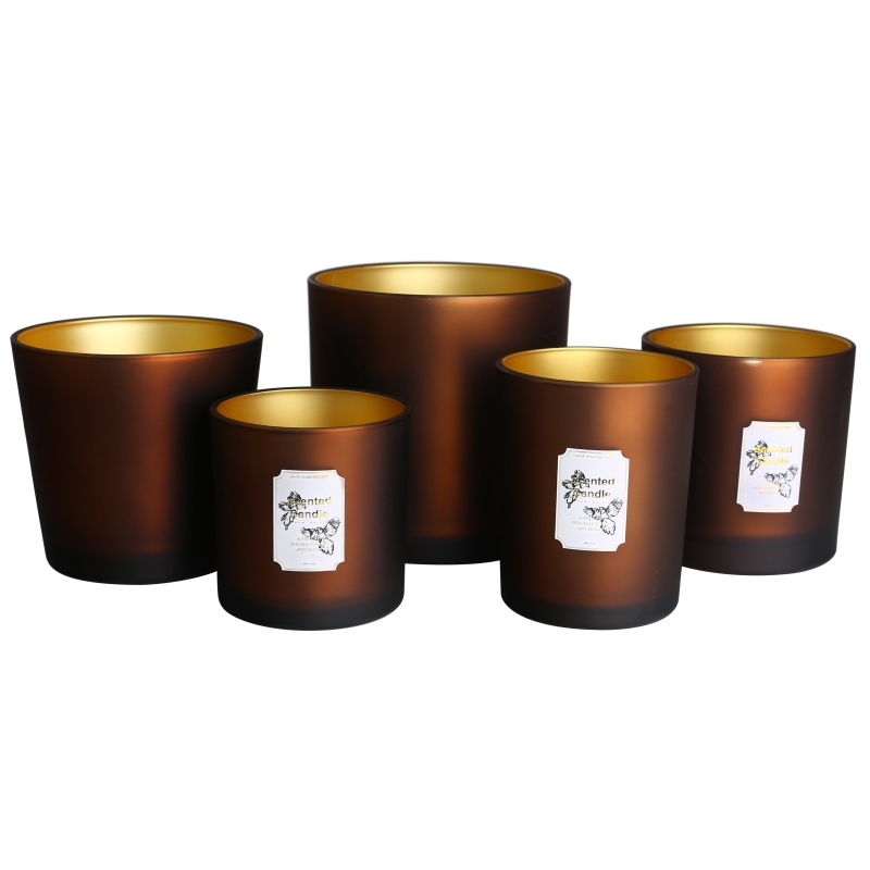 Wholesale Custom Small and Large Unique Empty Luxury 'candel' Packaging Glass Container Candle Jar With Lid