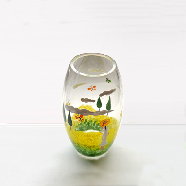 Groothandel glazen kandelaars goedkoop handgeschilderde Kaarsenbakjes in shenzhen
