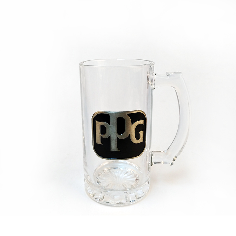 Wholesale metal logo beer mugs with handle