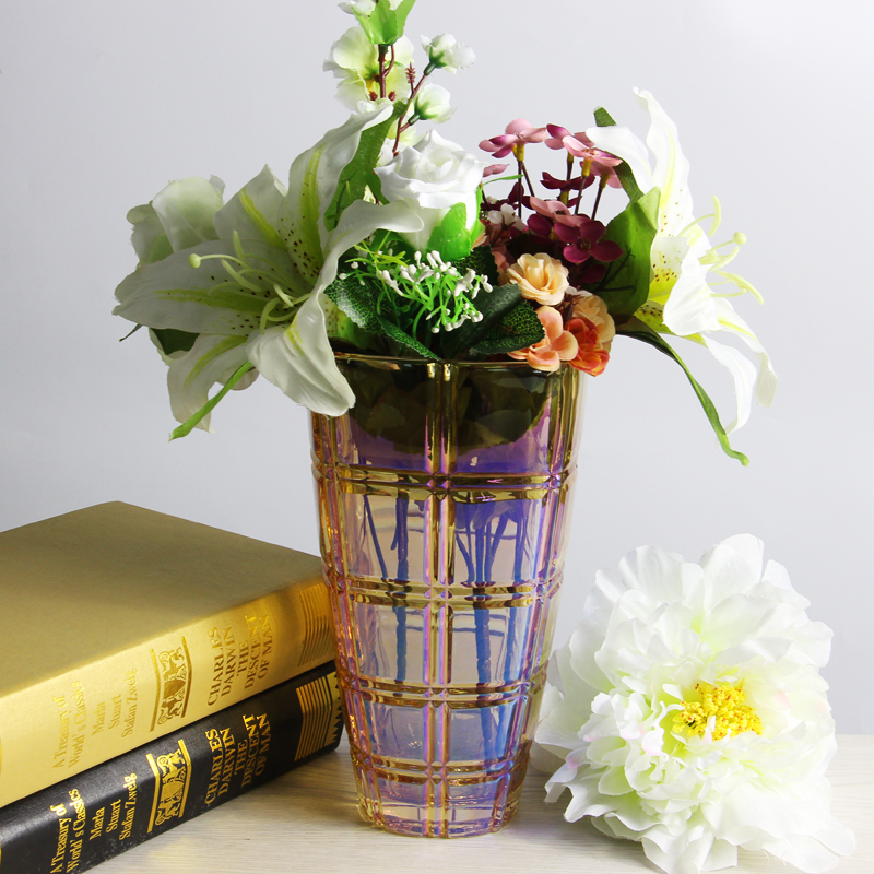 jarrones de flores al por mayor de galvanoplastia vidrio floreros y jarrones de vidrio proveedores