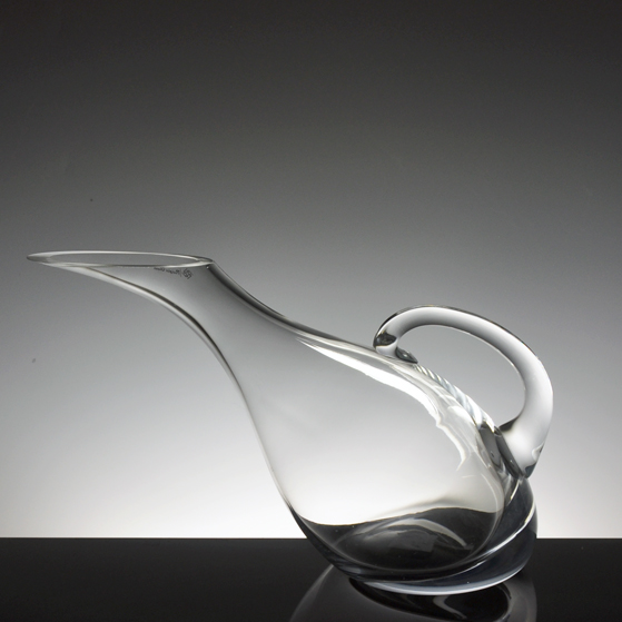 jarra de cristal China fabricante boca soplado forma única para el sostenedor del vino