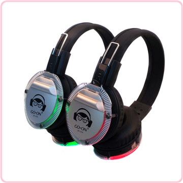 RF-409 2017 new design silent disco headphone with glowing LED lights