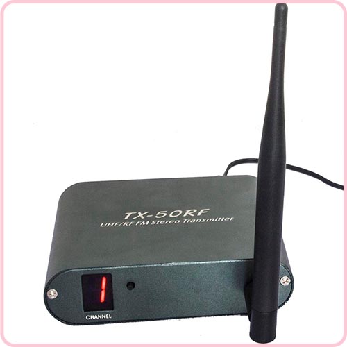 TX-50RF draadloze silent disco-zender met RF-frequentie