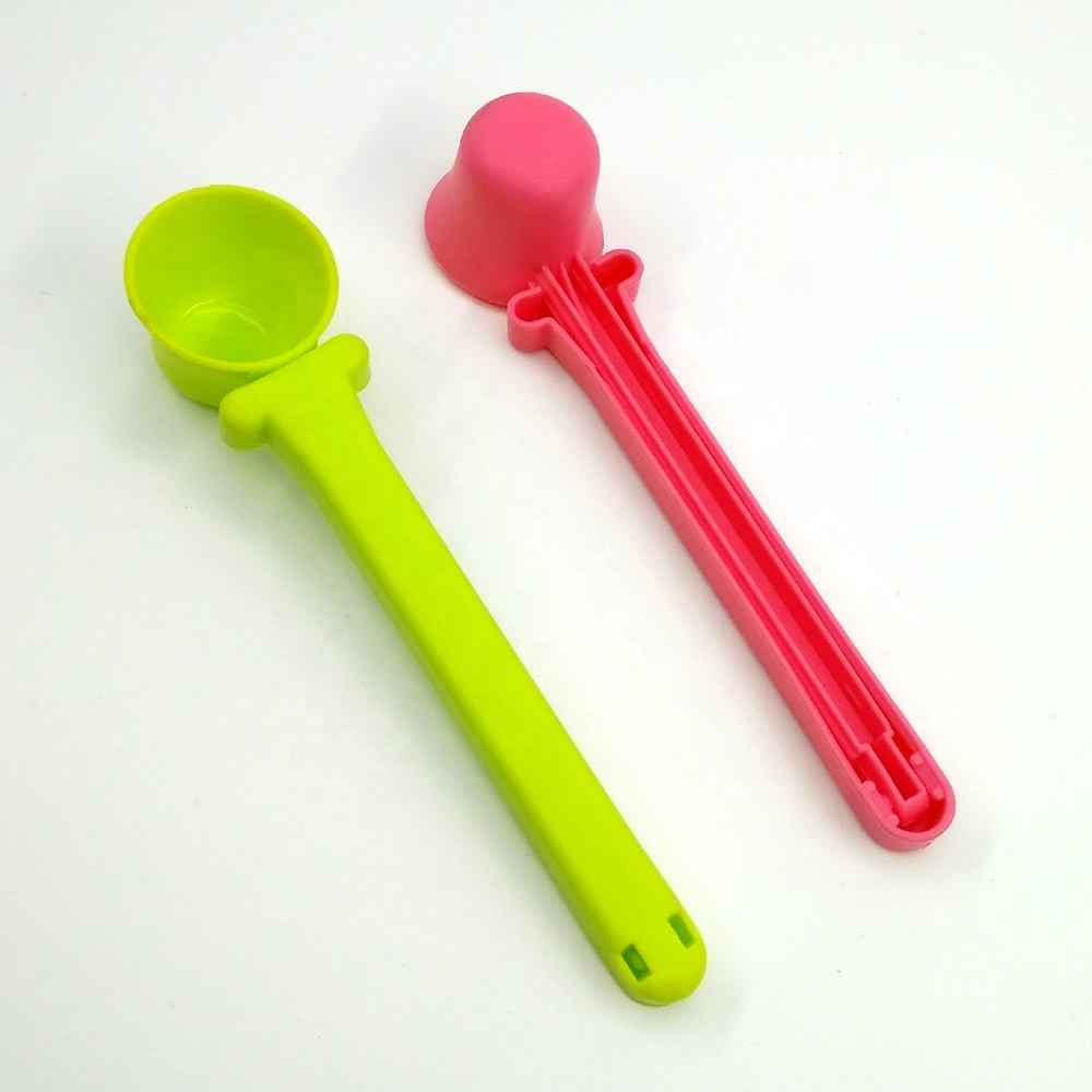 Hot Selling Plastic Scoop Food Bag Sealing Clips Coffee Spoon with Clip