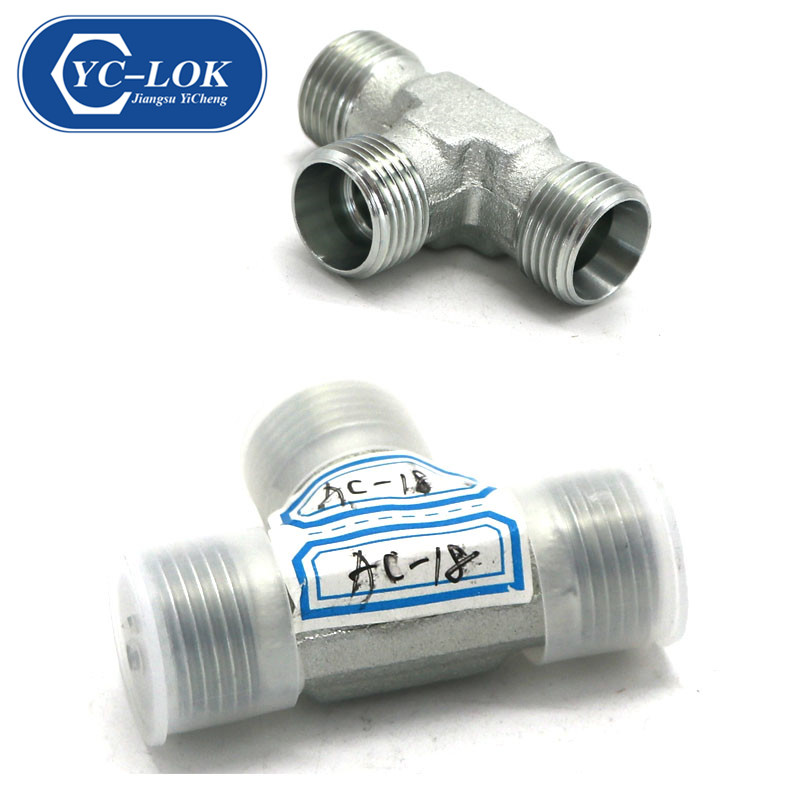 AC-18 duplo virola T tubo hidrailic acessórios