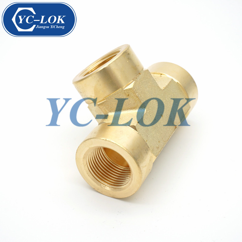 Chinese cheap brass elbow BSPT female tee connector tube fittings