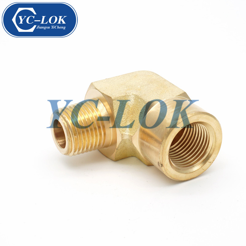Elbow connector brass compression fittings hot NPT male tube adapter