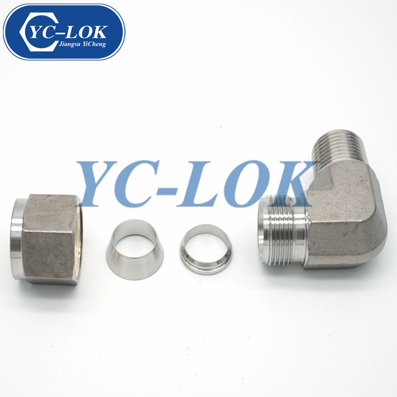 Forged steel 90 degrees BSPT male tube fittings connectors