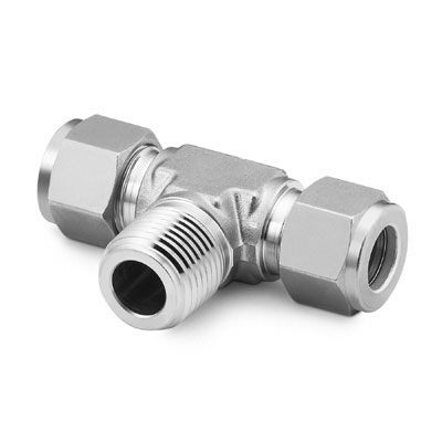 Stainless Steel Swagelok Pipe Fitting Male Branch Tee 38 in OD tube x 38 in OD tube x 14 in NPT male