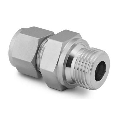 Stainless Steel Swagelok Tube Fitting Male Connector 12 in Tube OD x 12 in  Male ISO Parallel Thread Straight Shoulder